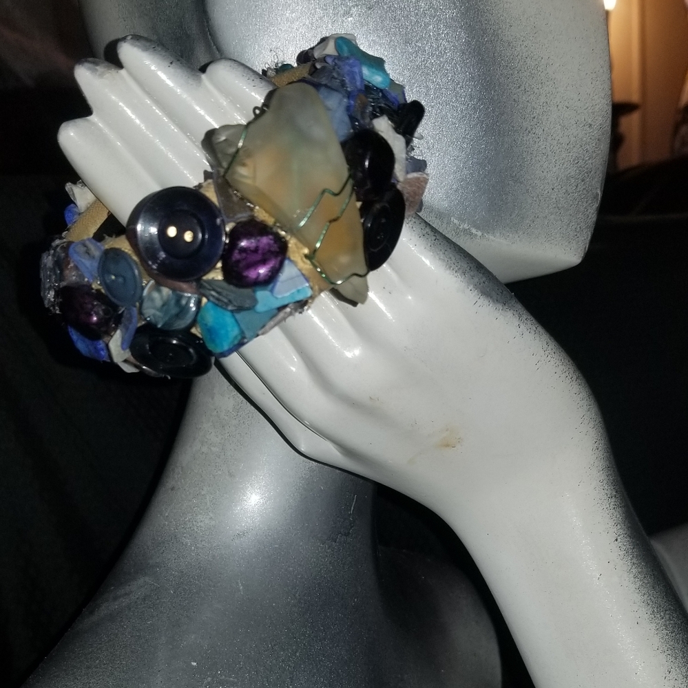 👄3/$25 Boho Artisan Assemblage Bracelet OOAK